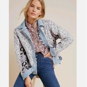 Blank NYC Quilted Floral Paisley Blue Reversible Jacket